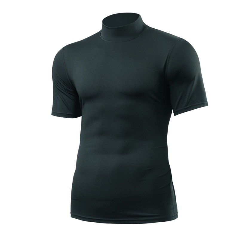 Mock Neck Quick-Dry Summer Sportswear T-Shirt for Men: Breathable Casual Outdoor Performance