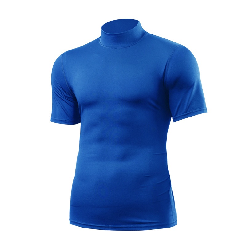Mock Neck Quick-Dry Summer Sportswear T-Shirt for Men: Breathable Casual Outdoor Performance
