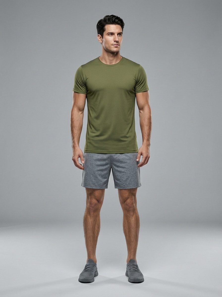 Short-Sleeved Quick-Dry Breathable Athletic T-Shirt for Men: Casual Outdoor Performance Training Top