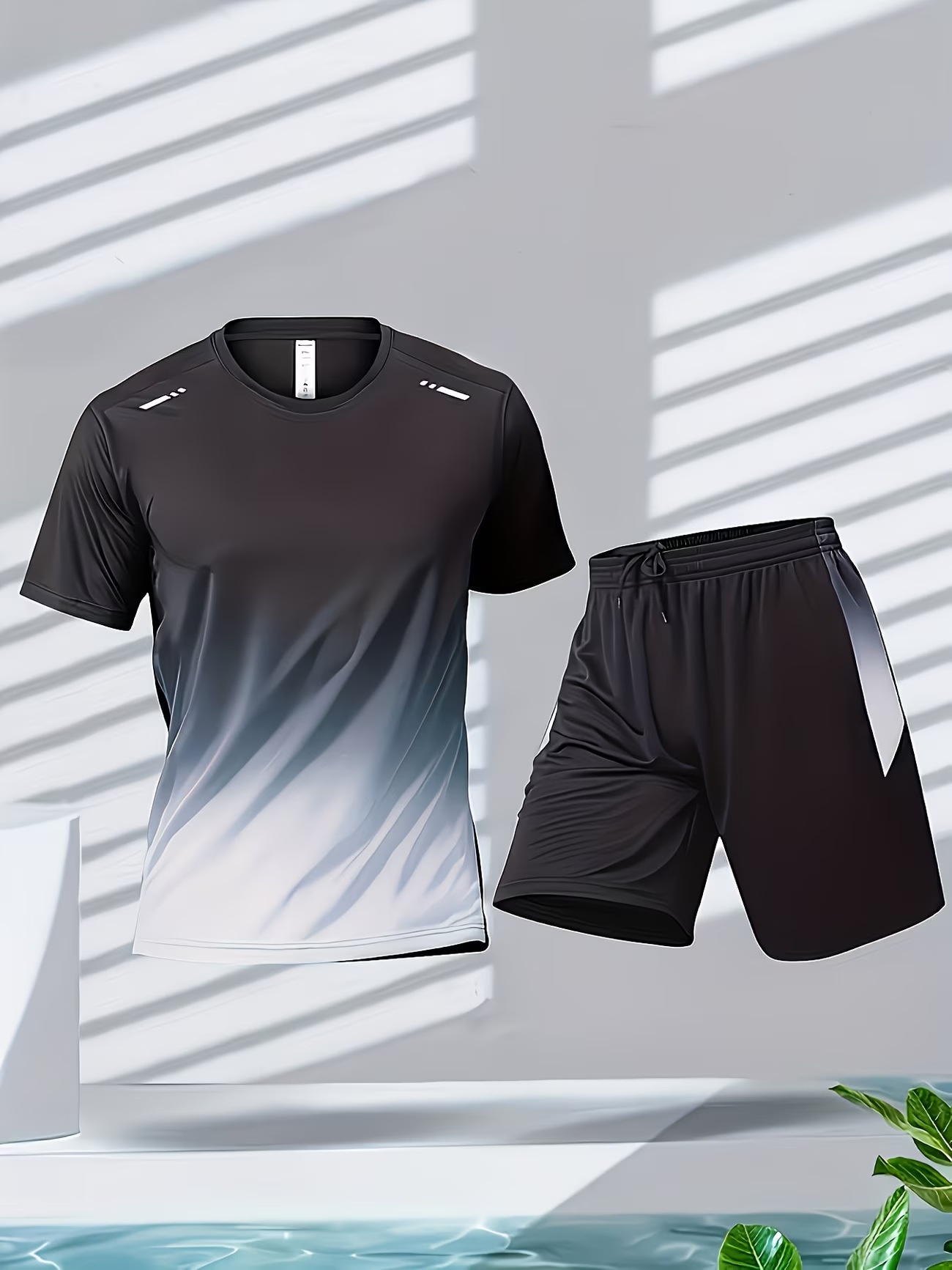 Loose Fit Quick-Drying Summer Sportswear Short Sleeve Tee & Shorts Set for Men