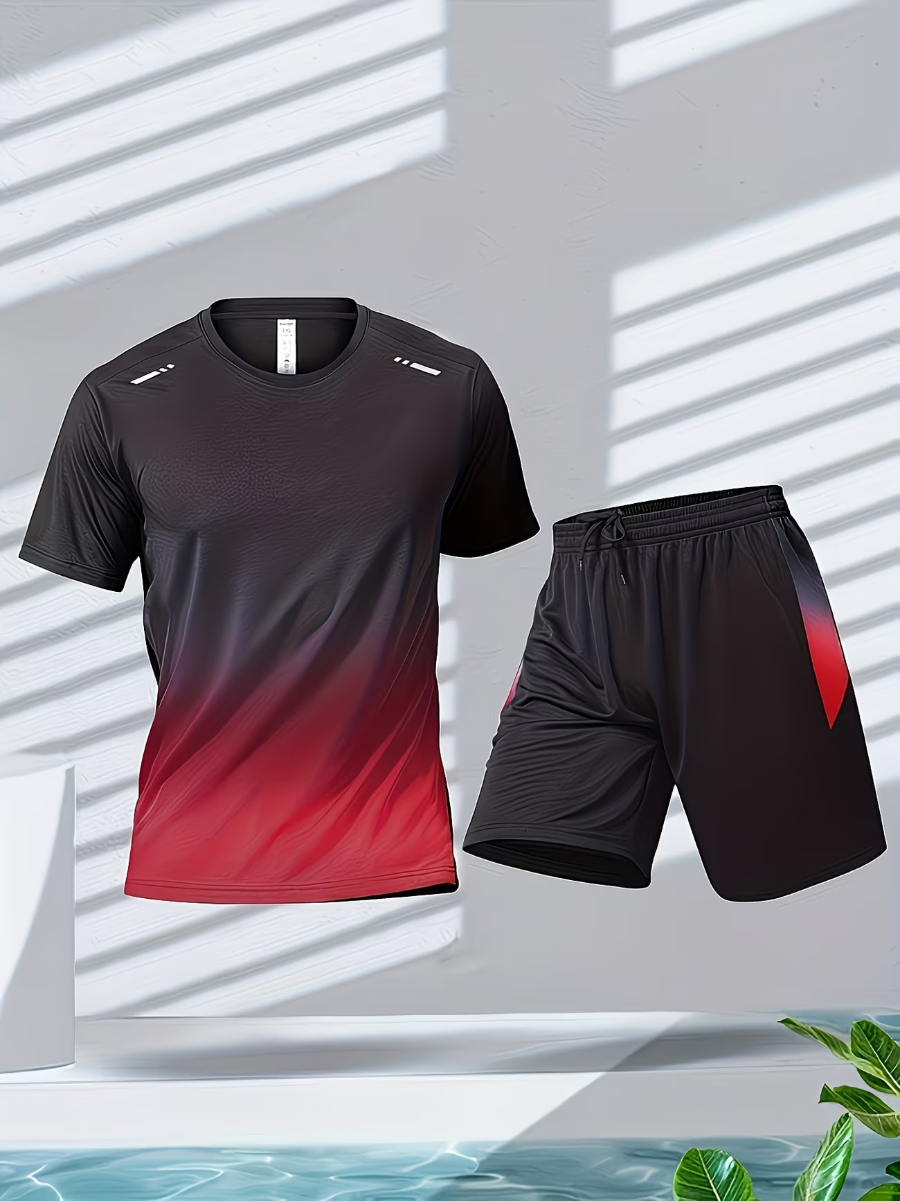 Loose Fit Quick-Drying Summer Sportswear Short Sleeve Tee & Shorts Set for Men