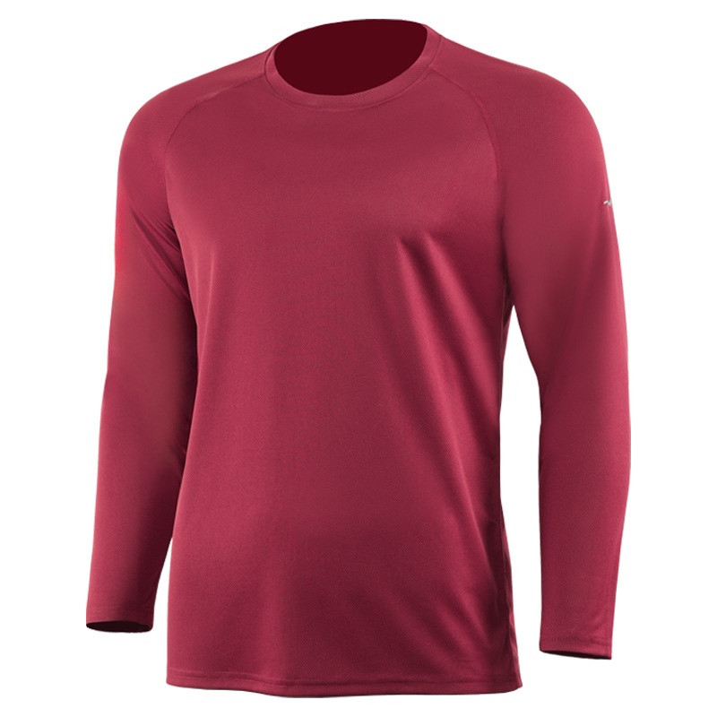 Maglietta invernale casual da uomo a maniche lunghe con protezione solare ad asciugatura rapida, ideale per sport e allenamento.