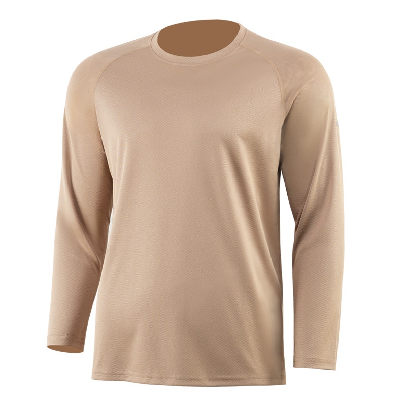 Maglietta invernale casual da uomo a maniche lunghe con protezione solare ad asciugatura rapida, ideale per sport e allenamento.
