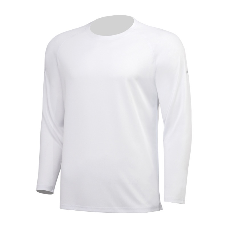 Maglietta invernale casual da uomo a maniche lunghe con protezione solare ad asciugatura rapida, ideale per sport e allenamento.