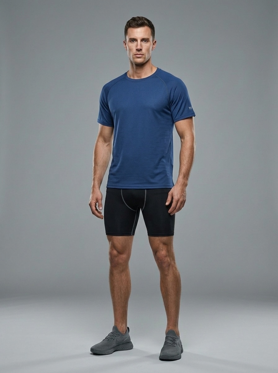 Athletic Fit Quick-dry Men's T-shirt: Breathable Performance Top for Gym and Training