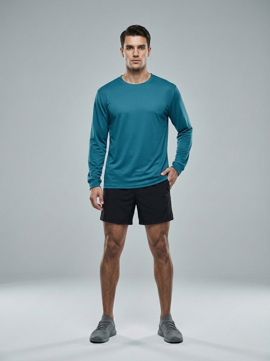 High Elasticity Quick-Dry Long-Sleeved Fitness Training Vest for Men