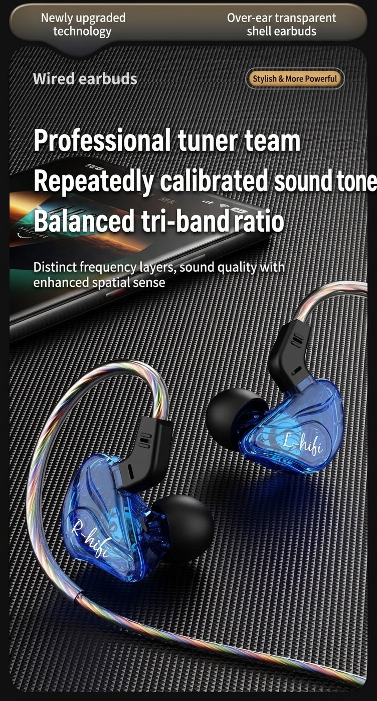 Premium In-Ear Wired Headphones with Inline Mic, Sound Isolating Earbuds with Extra Ear Tips, 3.5mm & USB-C Audio