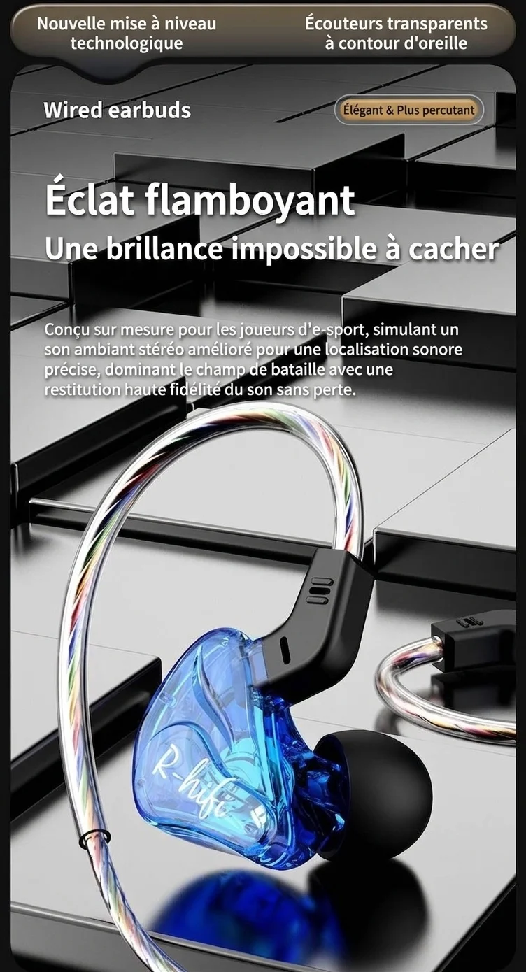 Premium In-Ear Wired Headphones with Inline Mic, Sound Isolating Earbuds with Extra Ear Tips, 3.5mm & USB-C Audio