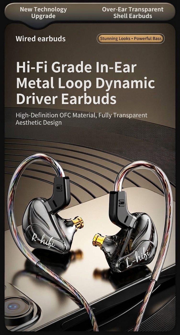Premium In-Ear Wired Headphones with Inline Mic, Sound Isolating Earbuds with Extra Ear Tips, 3.5mm & USB-C Audio
