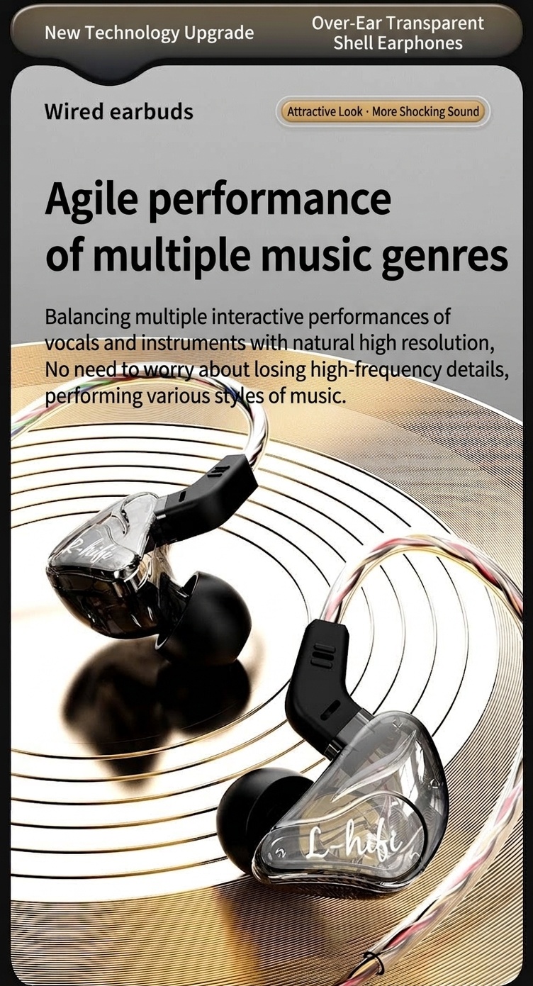 Premium In-Ear Wired Headphones with Inline Mic, Sound Isolating Earbuds with Extra Ear Tips, 3.5mm & USB-C Audio