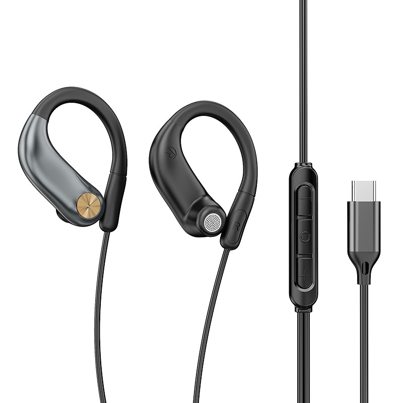 Open-Ear Wired Sport Headphones with Secure Ear Hooks, 10mm Drivers, 3.5mm / USB-C