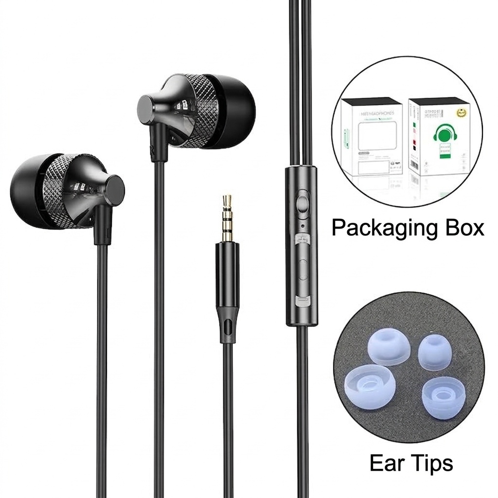 Wired In-Ear Gaming Earbuds with In-Line Mic, 10mm Deep Bass Drivers, 3.5mm / USB-C