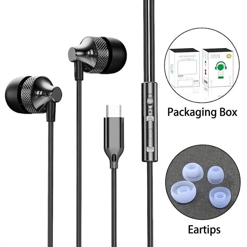 Wired In-Ear Gaming Earbuds with In-Line Mic, 10mm Deep Bass Drivers, 3.5mm / USB-C