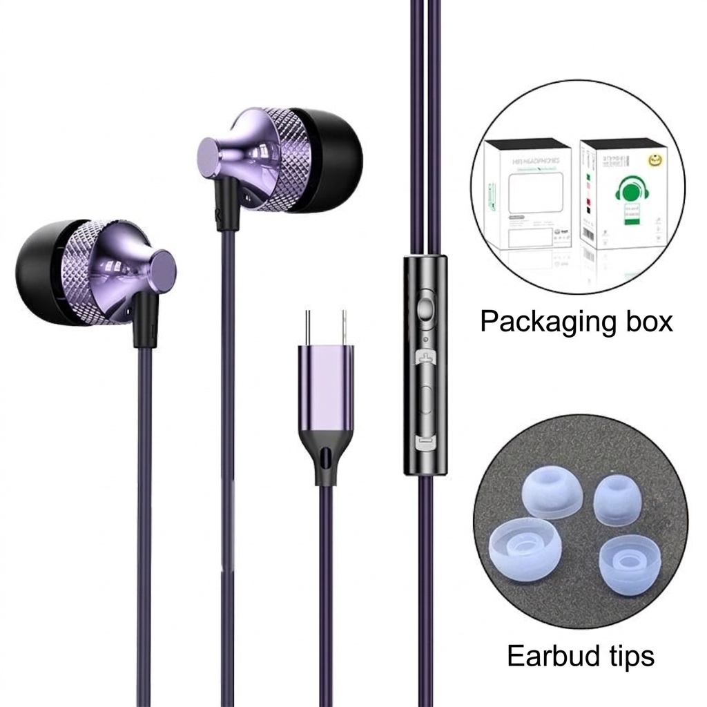 Wired In-Ear Gaming Earbuds with In-Line Mic, 10mm Deep Bass Drivers, 3.5mm / USB-C