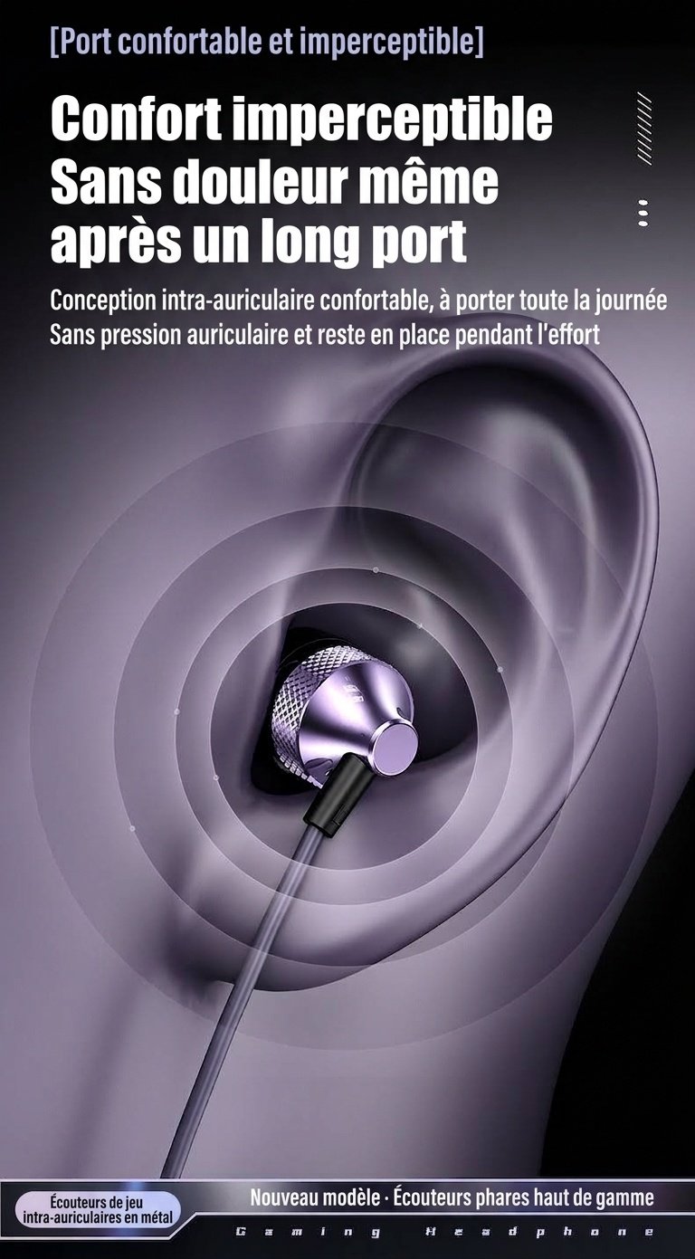 Wired In-Ear Gaming Earbuds with In-Line Mic, 10mm Deep Bass Drivers, 3.5mm / USB-C