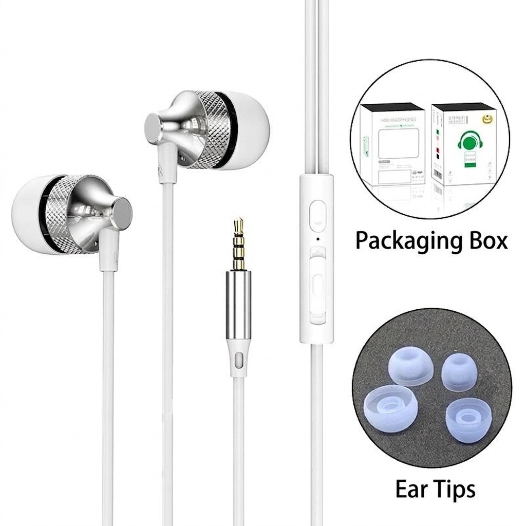 Wired In-Ear Gaming Earbuds with In-Line Mic, 10mm Deep Bass Drivers, 3.5mm / USB-C