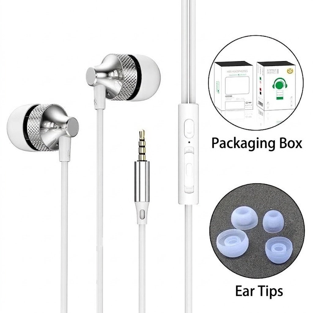 Wired In-Ear Gaming Earbuds with In-Line Mic, 10mm Deep Bass Drivers, 3.5mm / USB-C