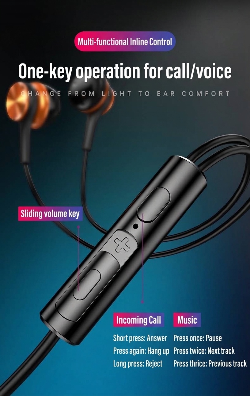 Wired Semi In-Ear Gaming Earbuds with Mic, 14.2mm Drivers, Dual USB-C & USB-A, 6.6ft Cable