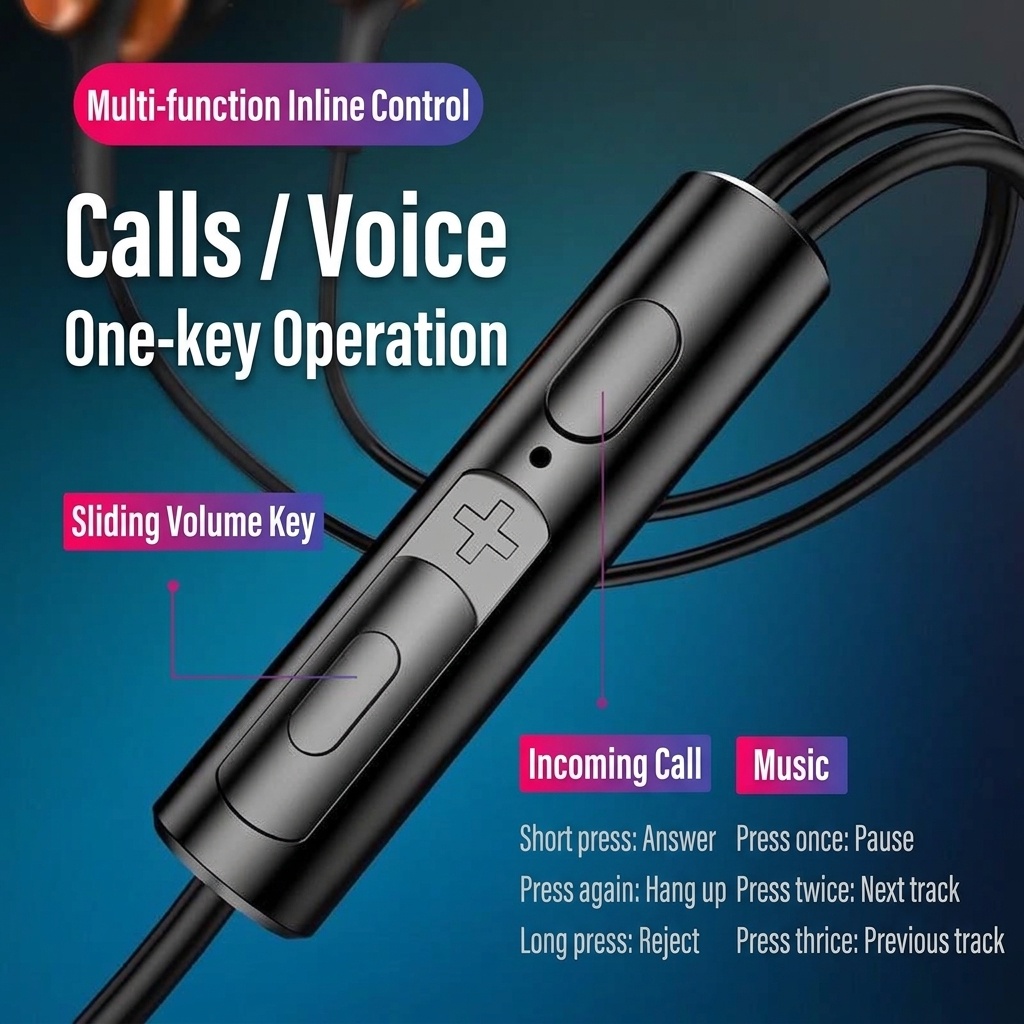 Wired Semi In-Ear Gaming Earbuds with Mic, 14.2mm Drivers, Dual USB-C & USB-A, 6.6ft Cable