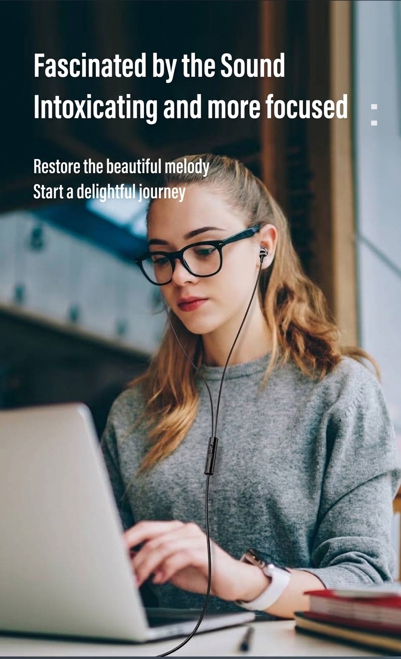 Wired In-Ear PC Gaming Earphones with HD Mic, Noise Reduction, Dual 3.5mm Audio Jacks