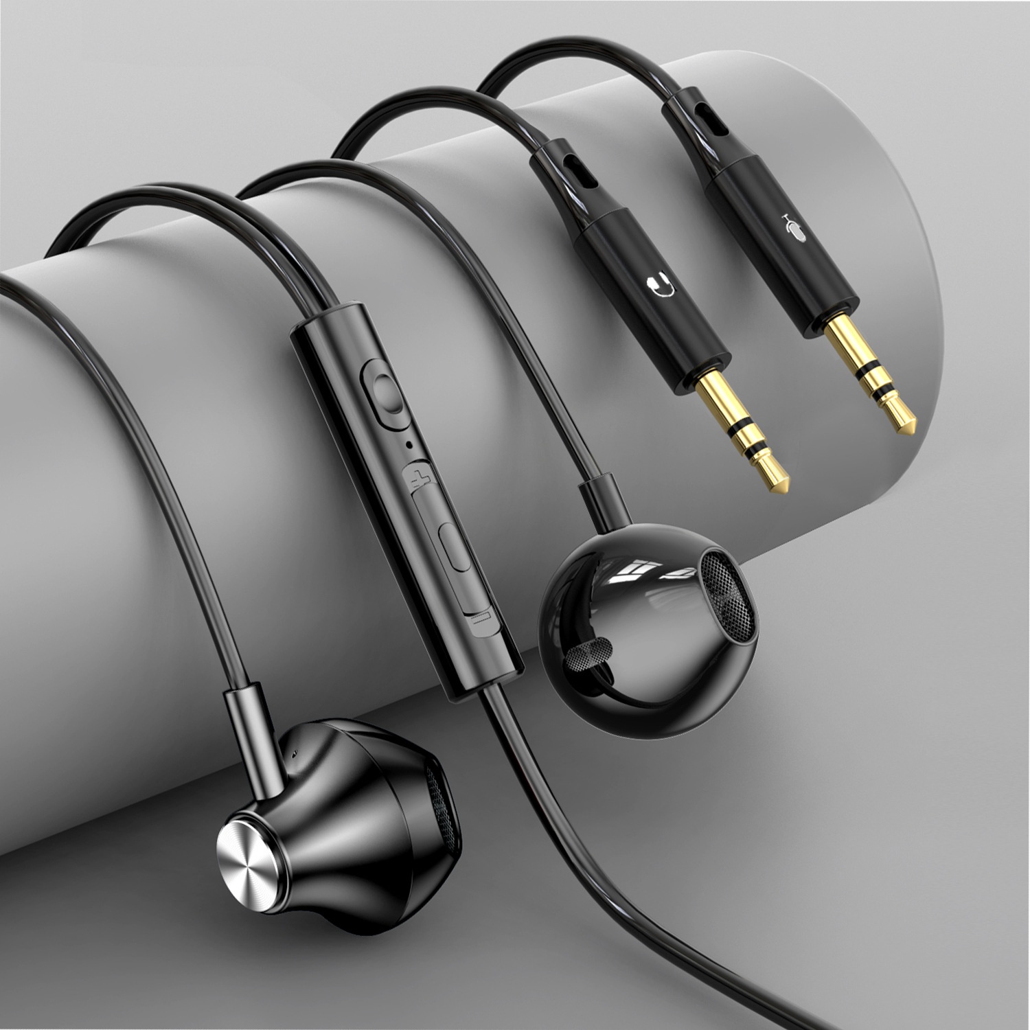 Wired In-Ear PC Gaming Earphones with HD Mic, Noise Reduction, Dual 3.5mm Audio Jacks