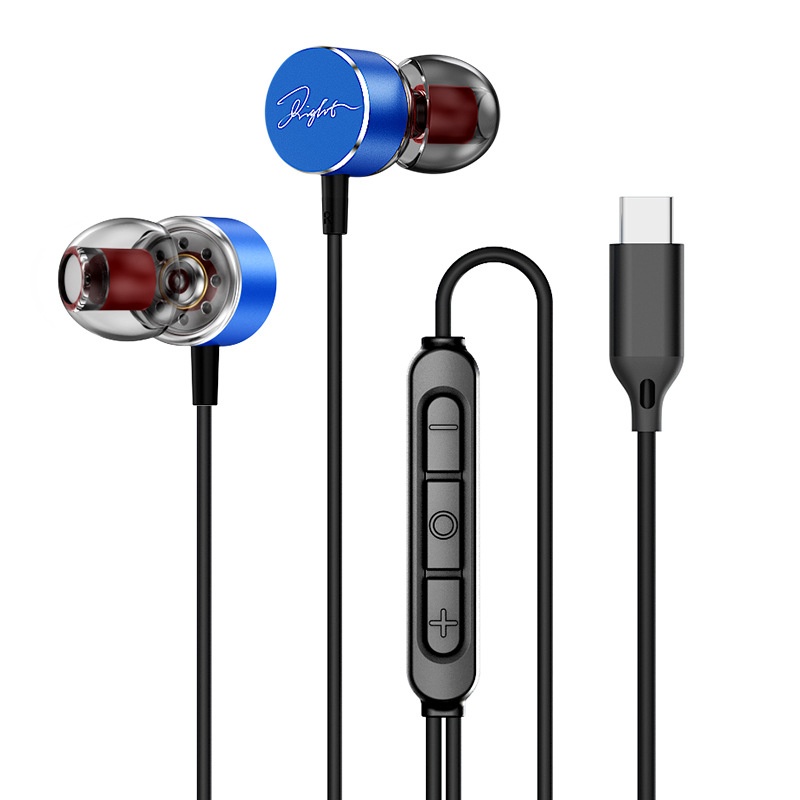 Wired In-Ear Earbuds with In-Line Mic & Volume Control, 10mm Deep Bass Drivers, 3.5mm / USB-C
