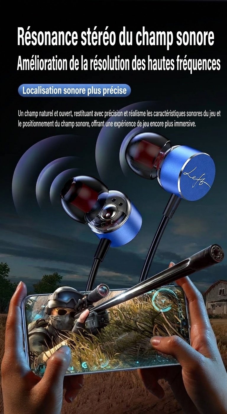 Wired In-Ear Earbuds with In-Line Mic & Volume Control, 10mm Deep Bass Drivers, 3.5mm / USB-C