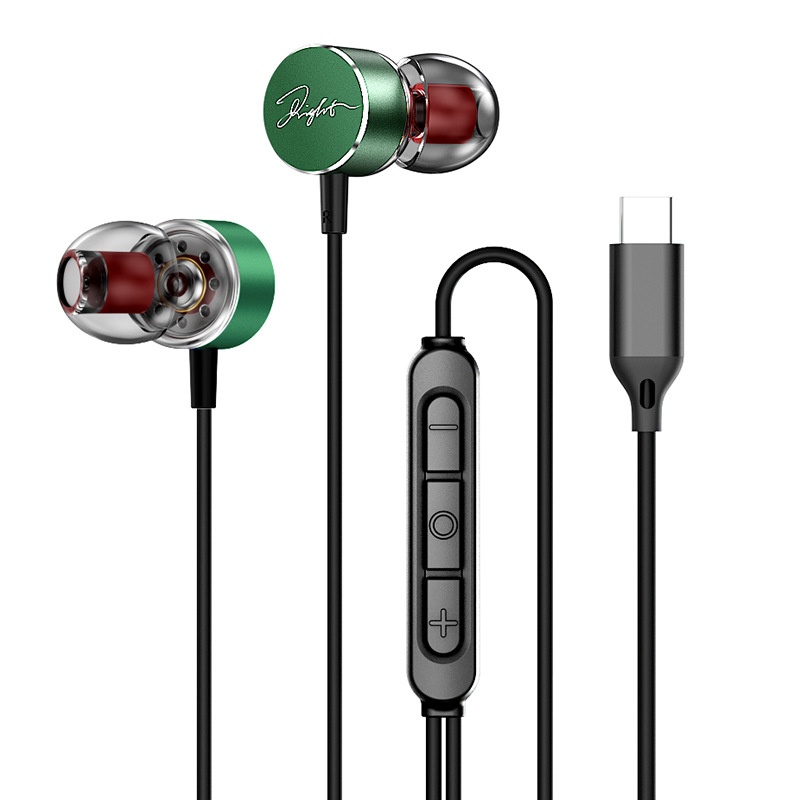 Wired In-Ear Earbuds with In-Line Mic & Volume Control, 10mm Deep Bass Drivers, 3.5mm / USB-C