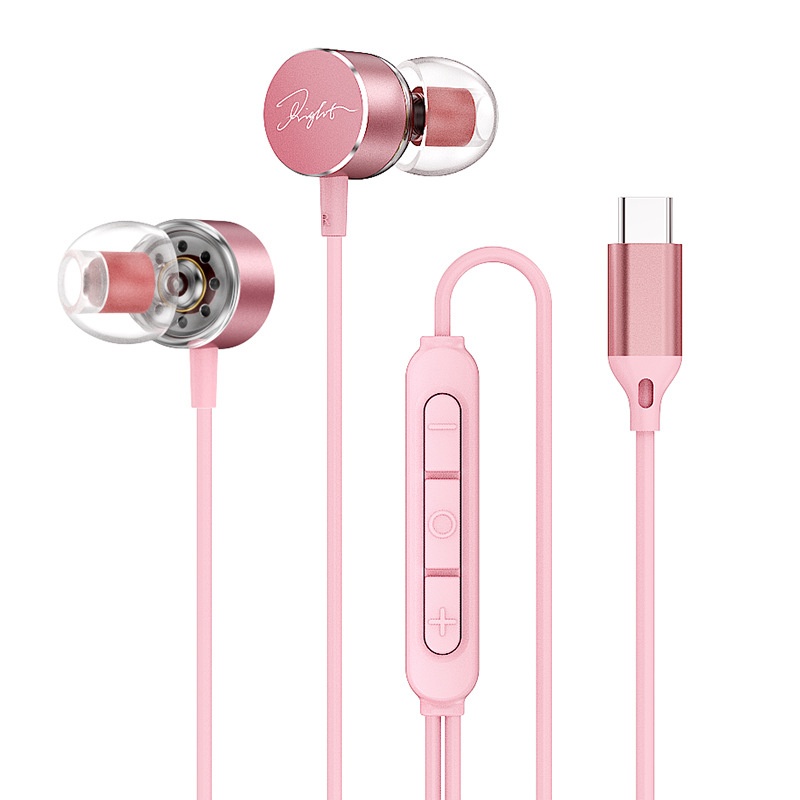 Wired In-Ear Earbuds with In-Line Mic & Volume Control, 10mm Deep Bass Drivers, 3.5mm / USB-C
