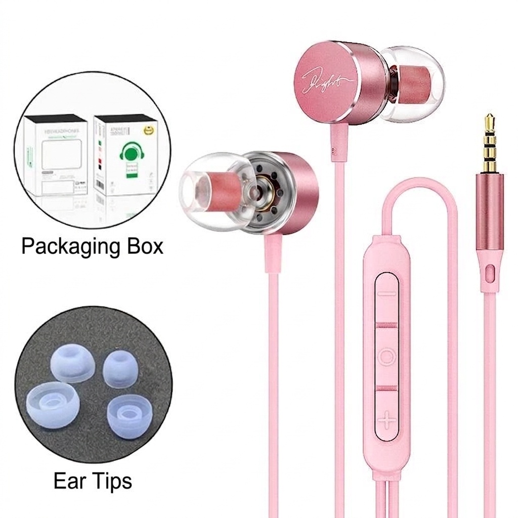 Wired In-Ear Earbuds with In-Line Mic & Volume Control, 10mm Deep Bass Drivers, 3.5mm / USB-C