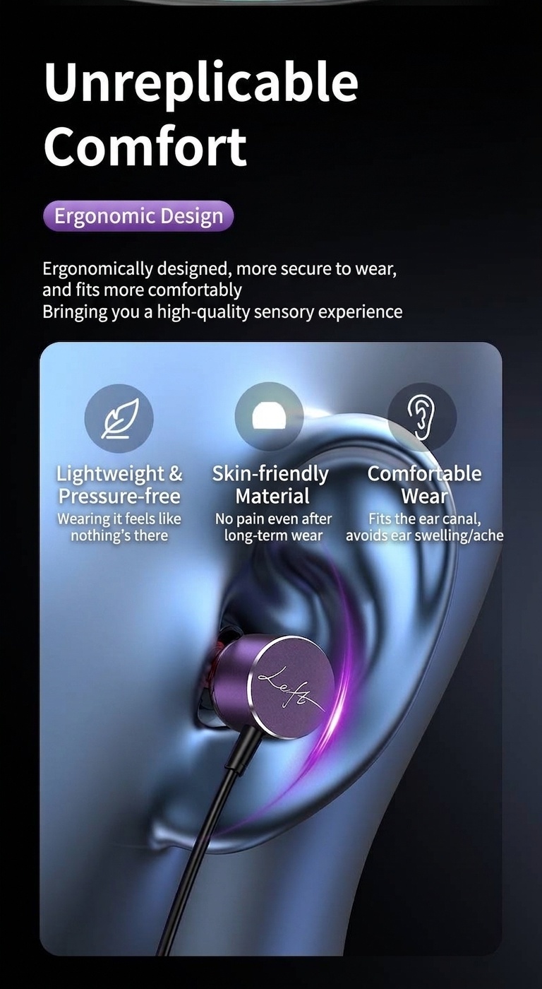 Wired In-Ear Earbuds with In-Line Mic & Volume Control, 10mm Deep Bass Drivers, 3.5mm / USB-C