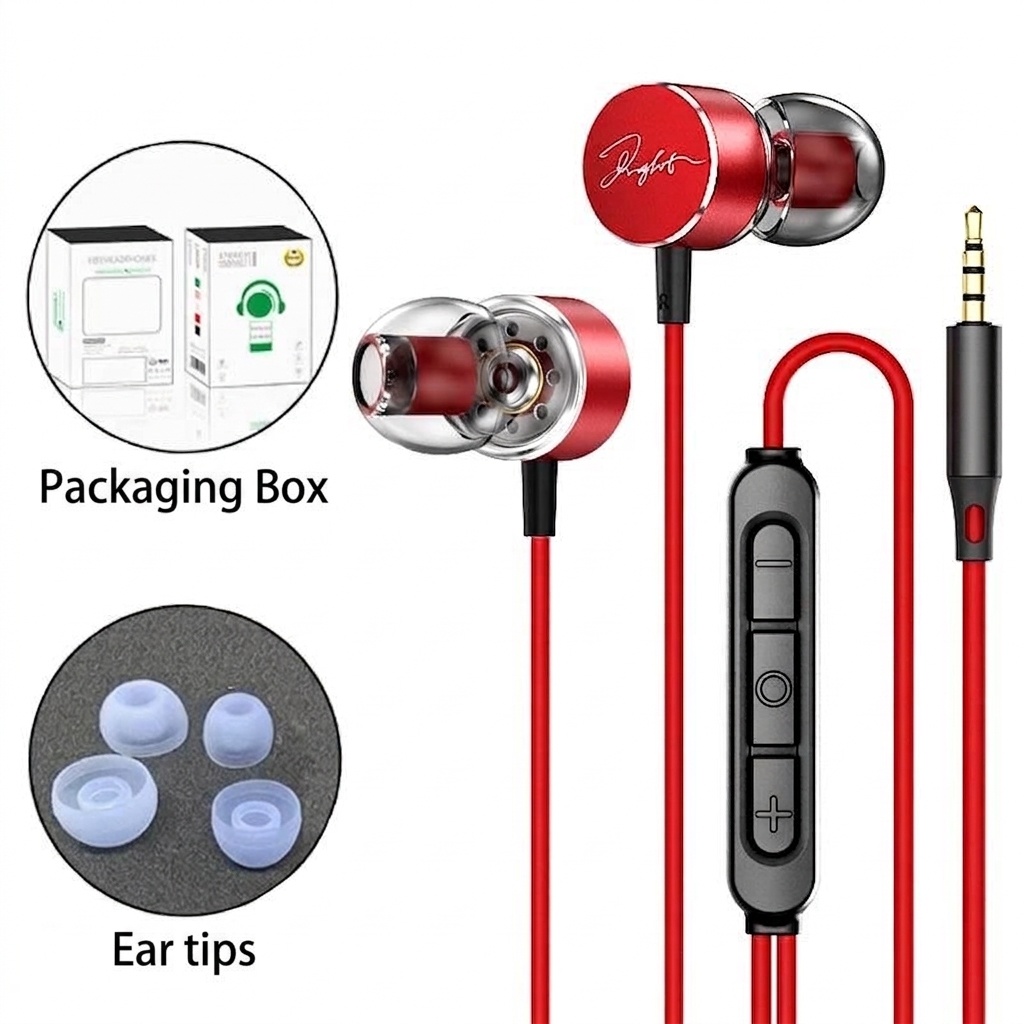Wired In-Ear Earbuds with In-Line Mic & Volume Control, 10mm Deep Bass Drivers, 3.5mm / USB-C