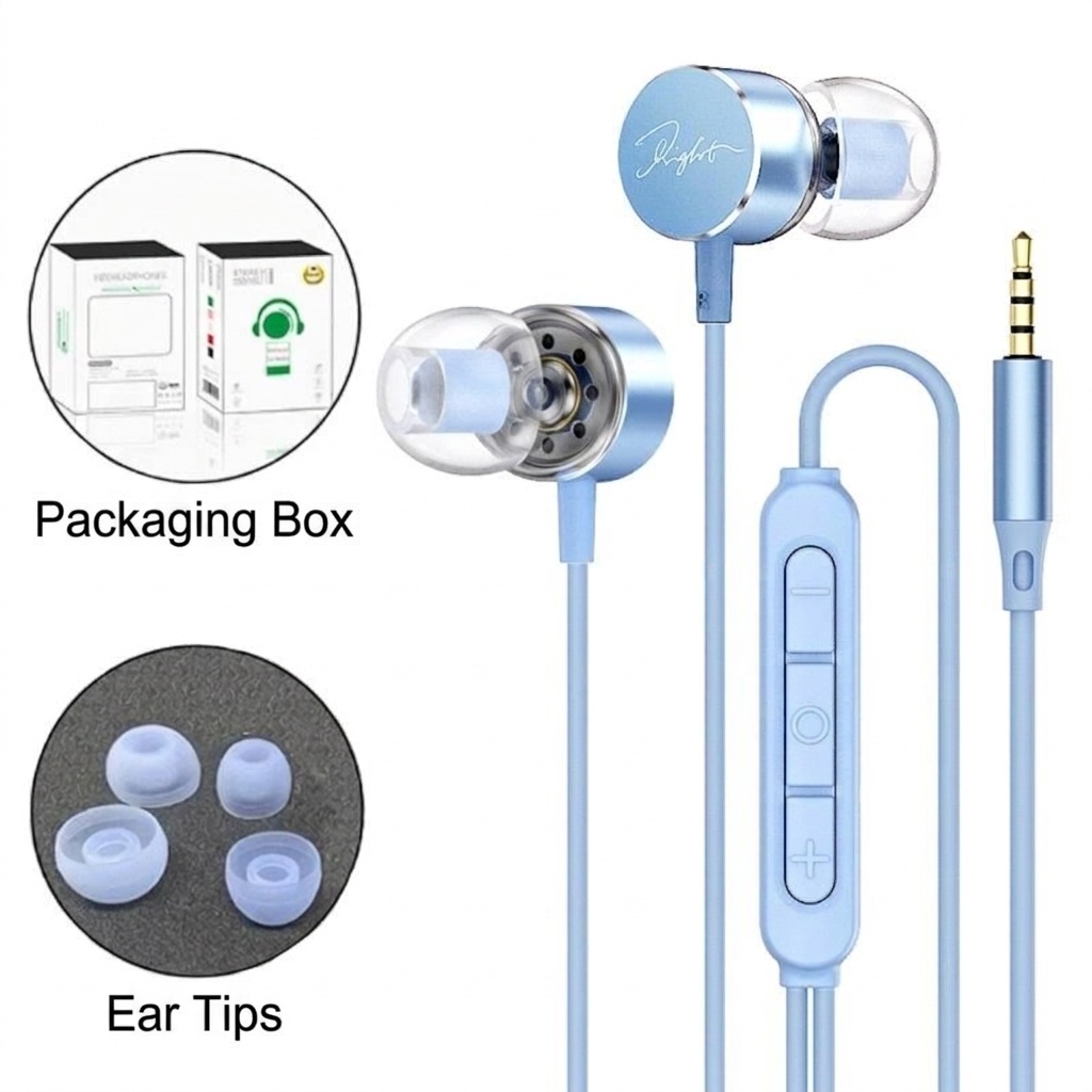 Wired In-Ear Earbuds with In-Line Mic & Volume Control, 10mm Deep Bass Drivers, 3.5mm / USB-C