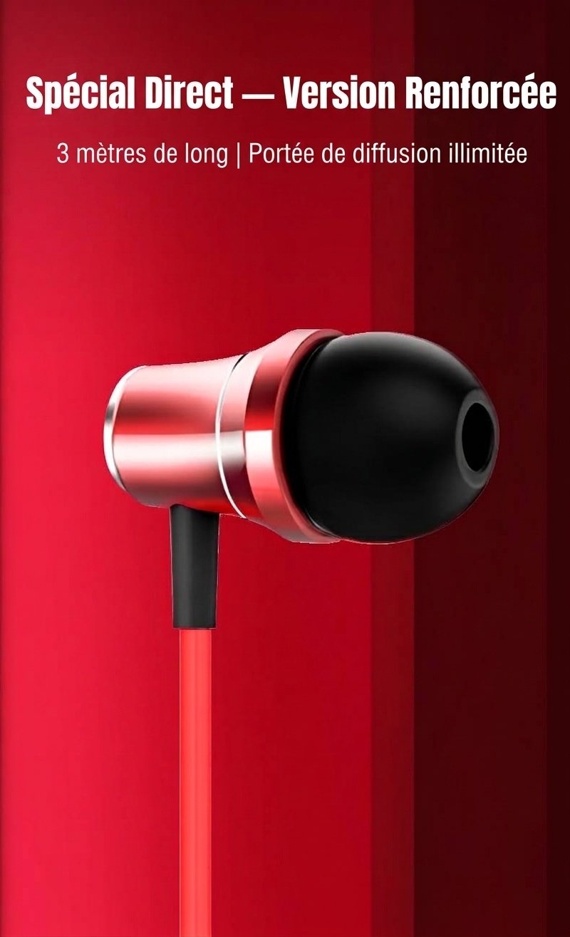 Extra Long 10ft (3M) Wired In-Ear Headphones with HD Mic, 10mm Drivers, 3.5mm Audio Jack
