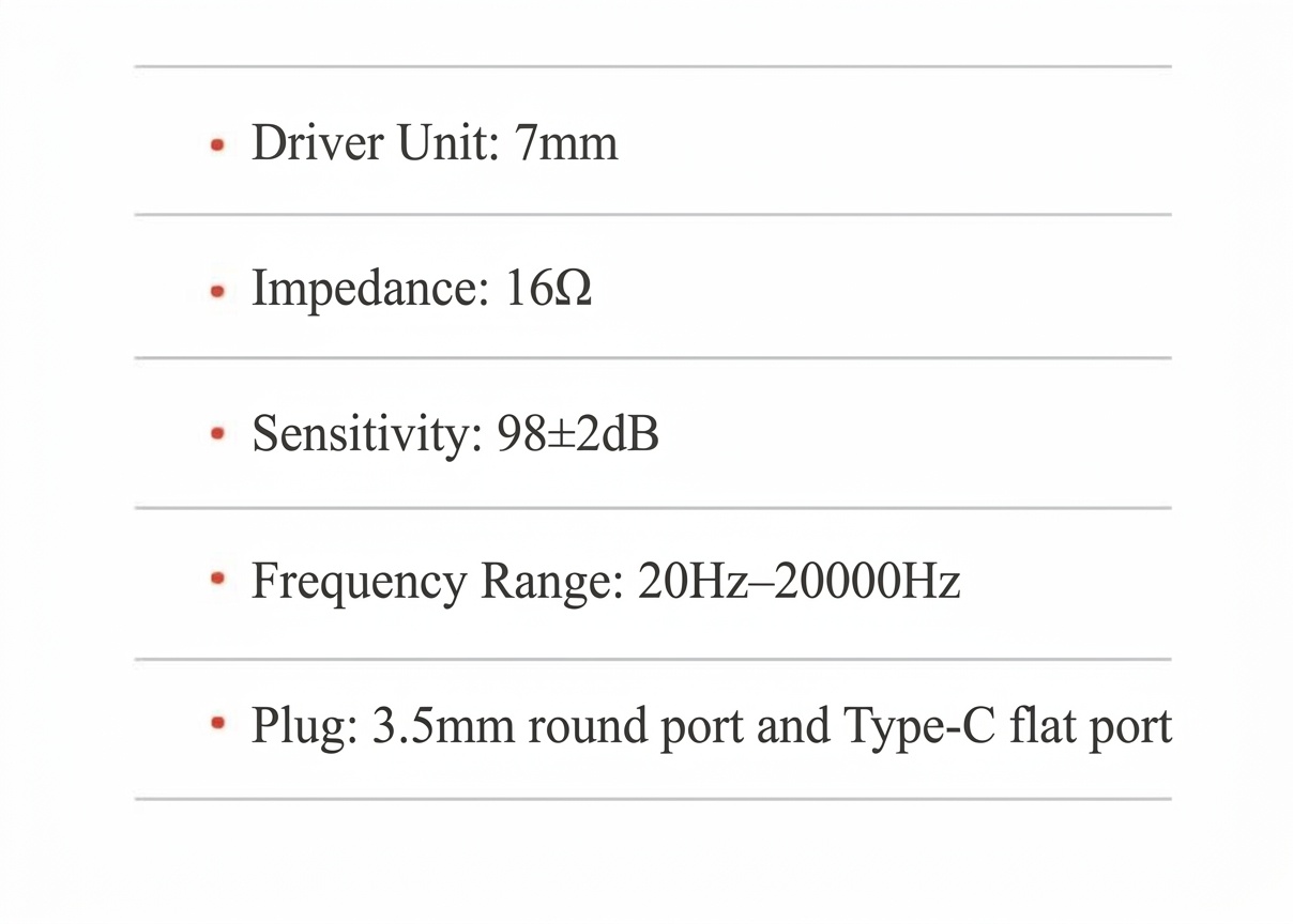 Wired In-Ear Earbuds with In-Line Mic, 7mm Deep Bass Drivers, Noise Isolation, 3.5mm / USB-C