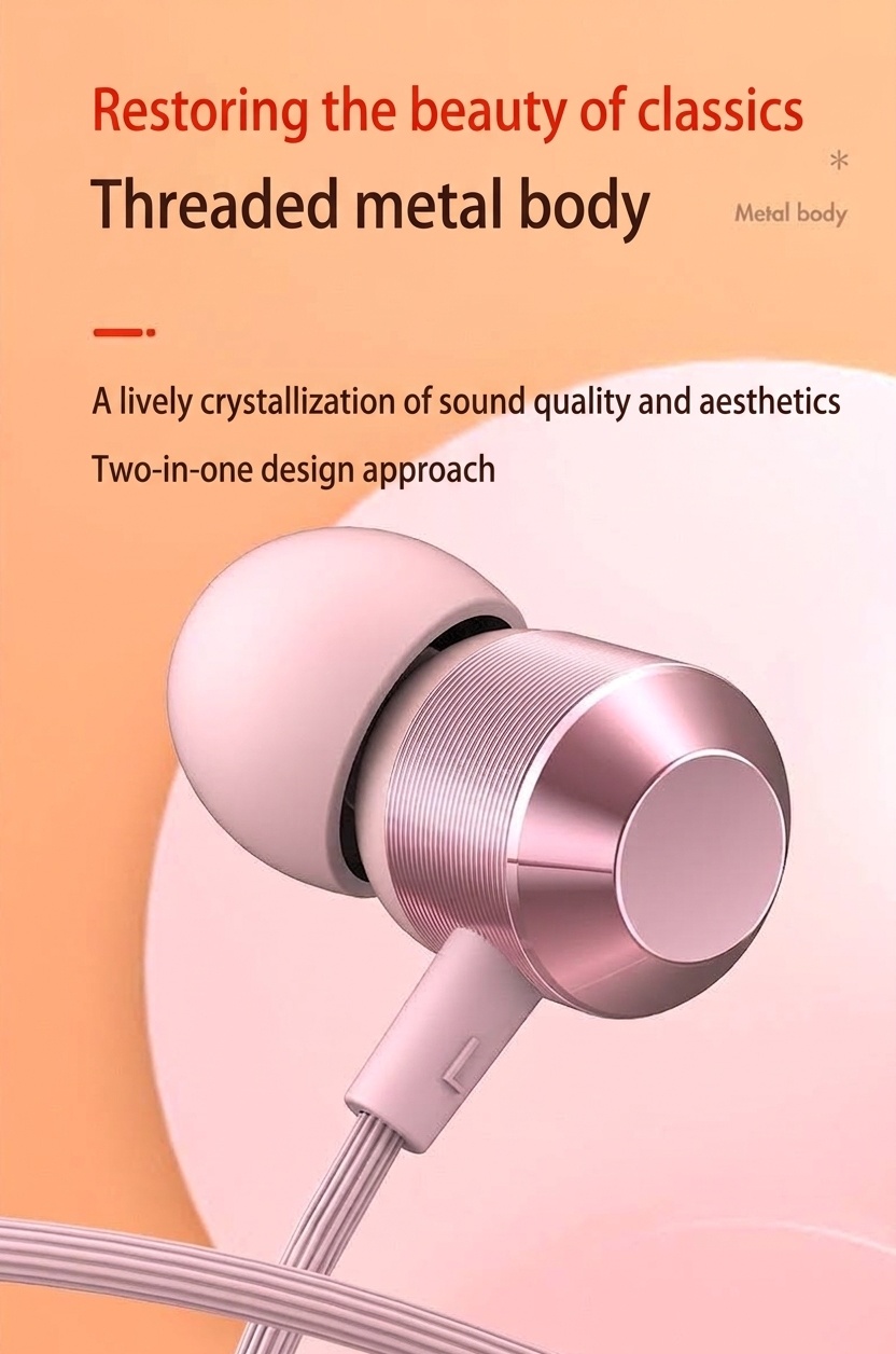 Wired In-Ear Earbuds with In-Line Mic, 7mm Deep Bass Drivers, Noise Isolation, 3.5mm / USB-C