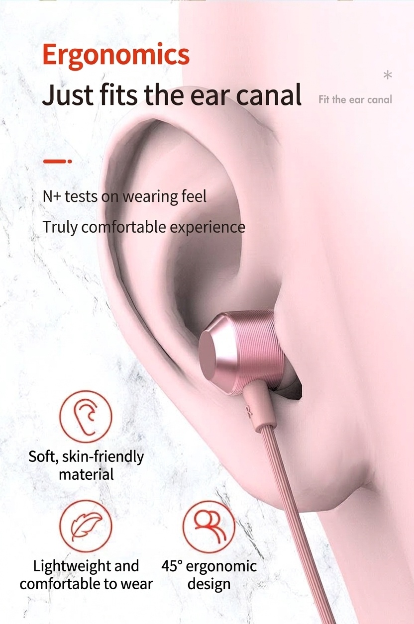 Wired In-Ear Earbuds with In-Line Mic, 7mm Deep Bass Drivers, Noise Isolation, 3.5mm / USB-C