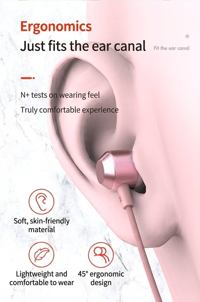 Wired In-Ear Earbuds with In-Line Mic, 7mm Deep Bass Drivers, Noise Isolation, 3.5mm / USB-C