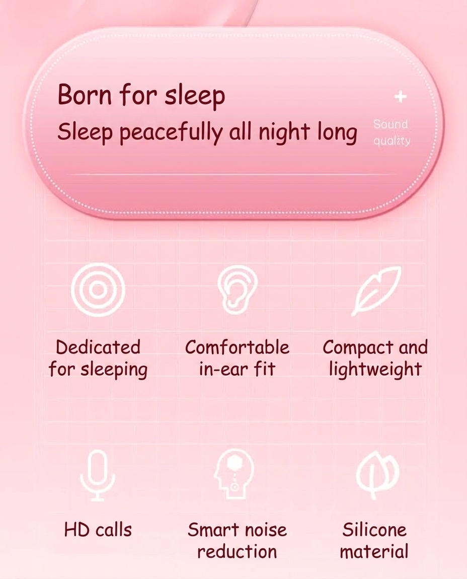 Soft Silicone In-Ear Sleep Earbuds with In-Line Mic, 7mm Drivers, Noise Isolation, 3.5mm / USB-C