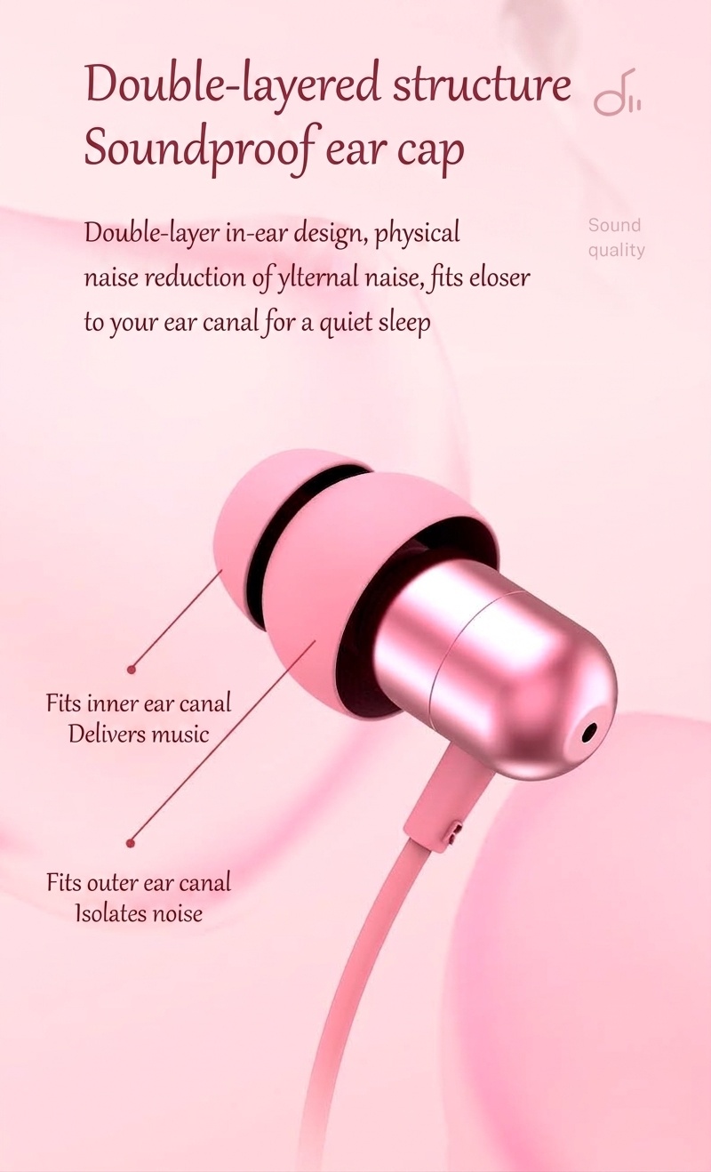 Soft Silicone In-Ear Sleep Earbuds with In-Line Mic, 7mm Drivers, Noise Isolation, 3.5mm / USB-C