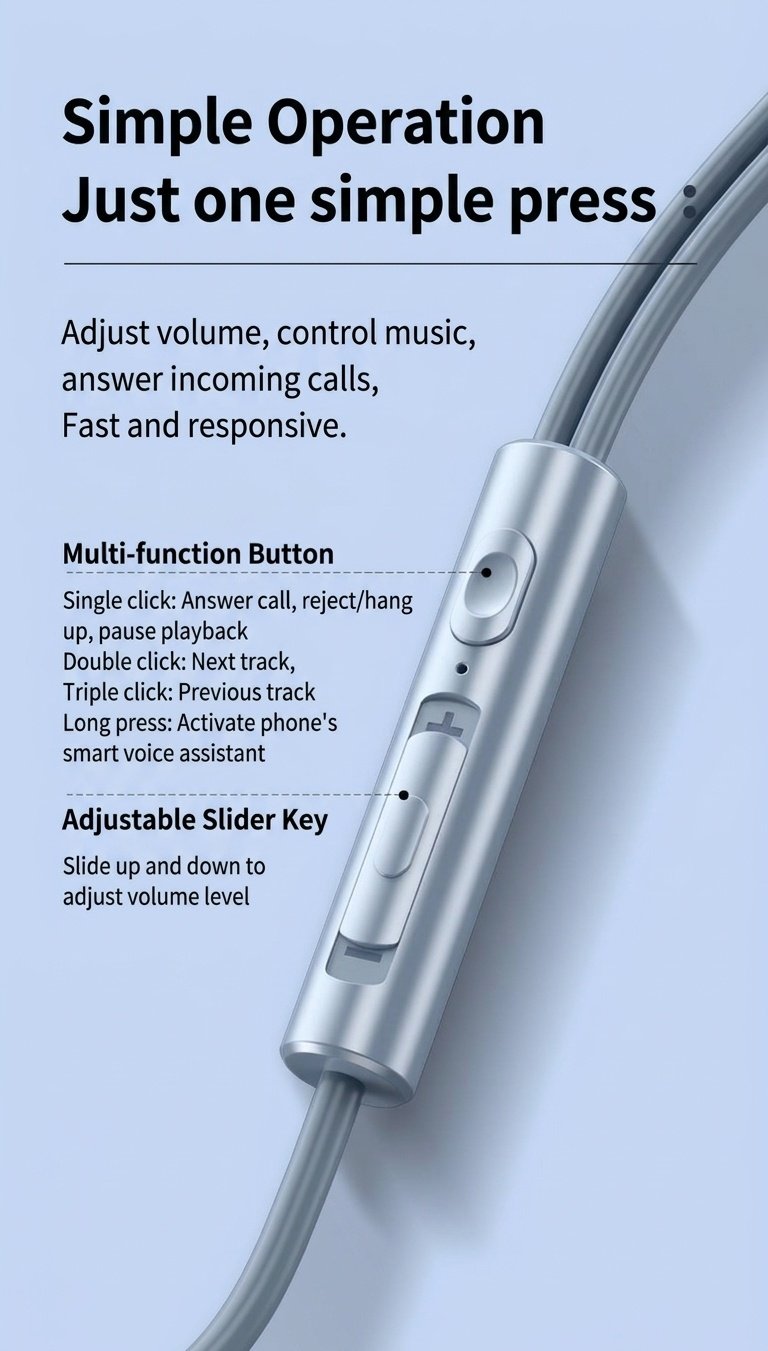 Wired In-Ear Stereo Earbuds with In-Line Mic & Volume Control, 10mm Drivers, 3.5mm / USB-C