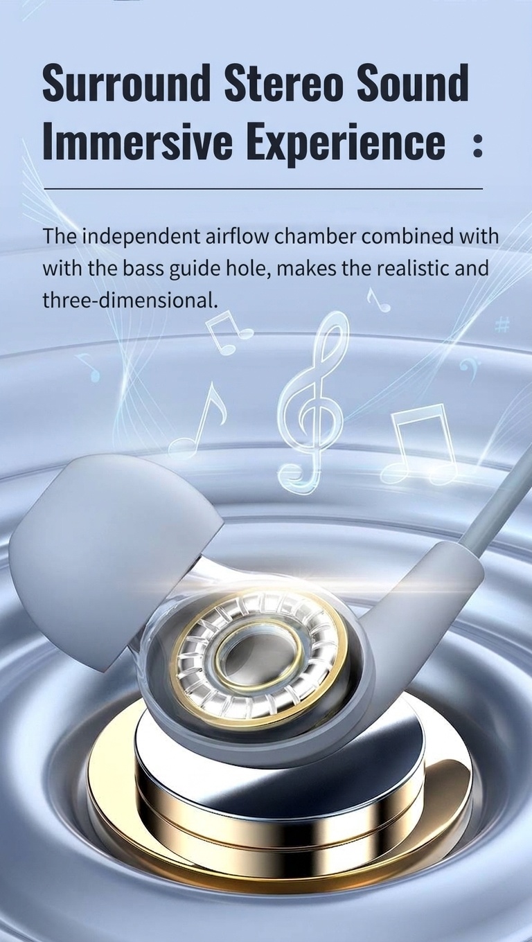 Wired In-Ear Stereo Earbuds with In-Line Mic & Volume Control, 10mm Drivers, 3.5mm / USB-C