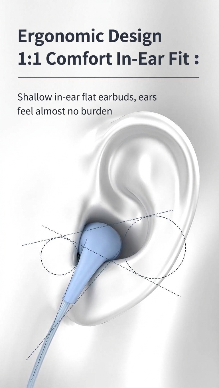 Wired In-Ear Stereo Earbuds with In-Line Mic & Volume Control, 10mm Drivers, 3.5mm / USB-C