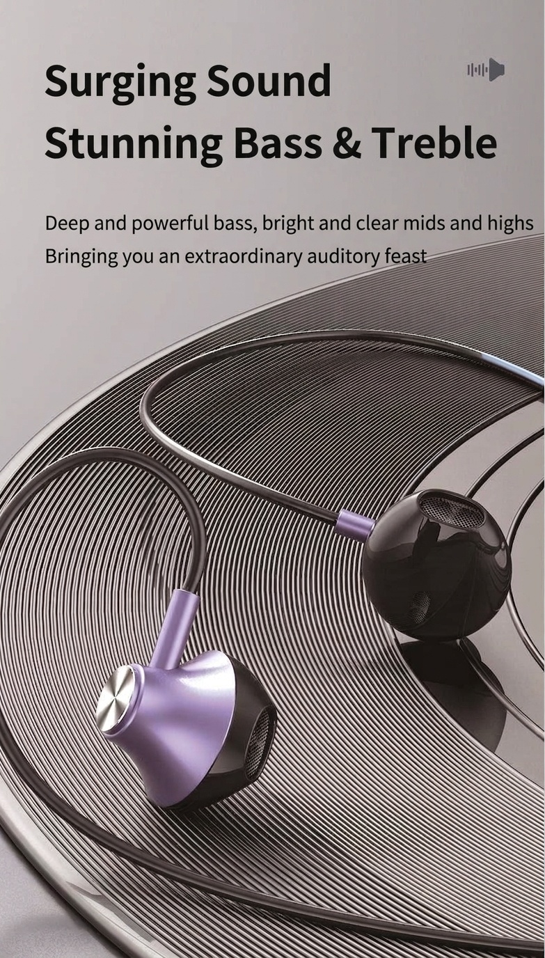 Wired In-Ear Earphones with In-Line Mic & Volume Control, Dual Sound Isolation, 3.5mm / USB-C