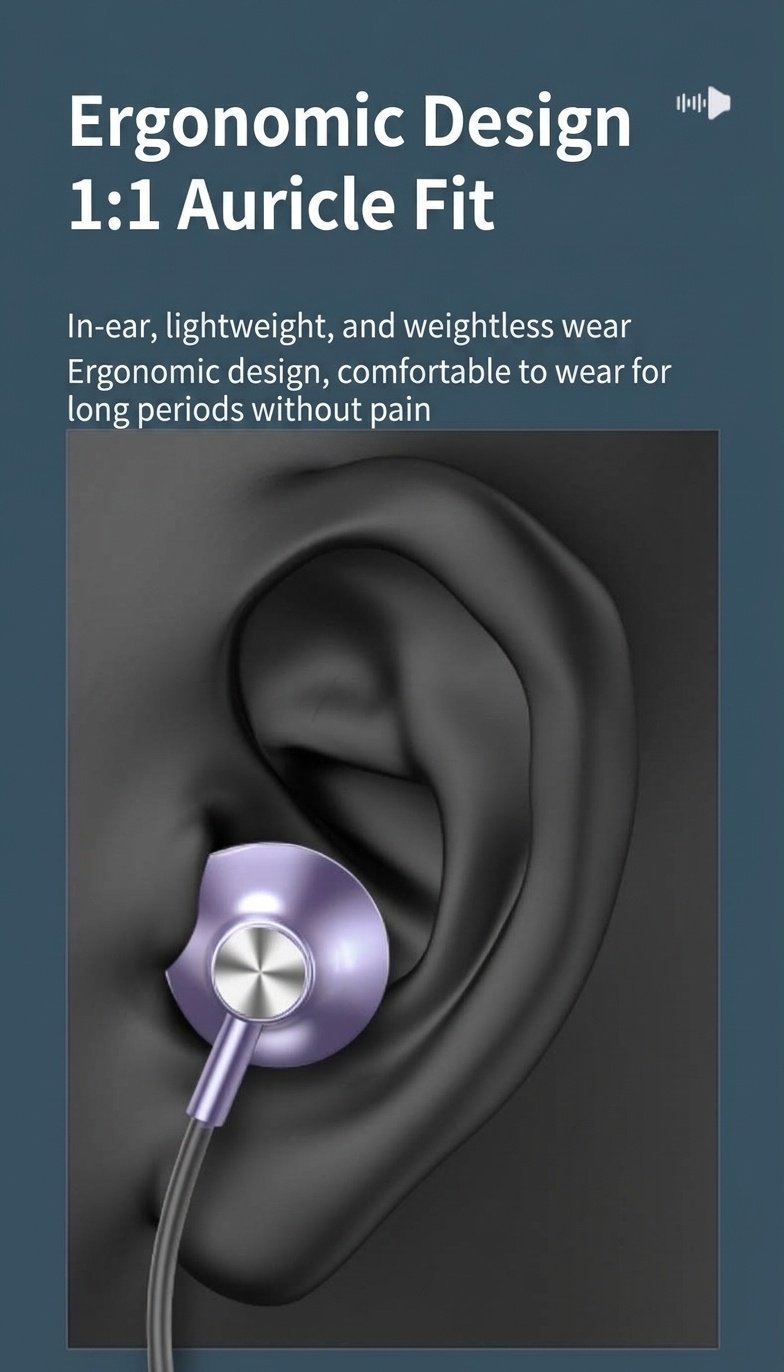 Wired In-Ear Earphones with In-Line Mic & Volume Control, Dual Sound Isolation, 3.5mm / USB-C