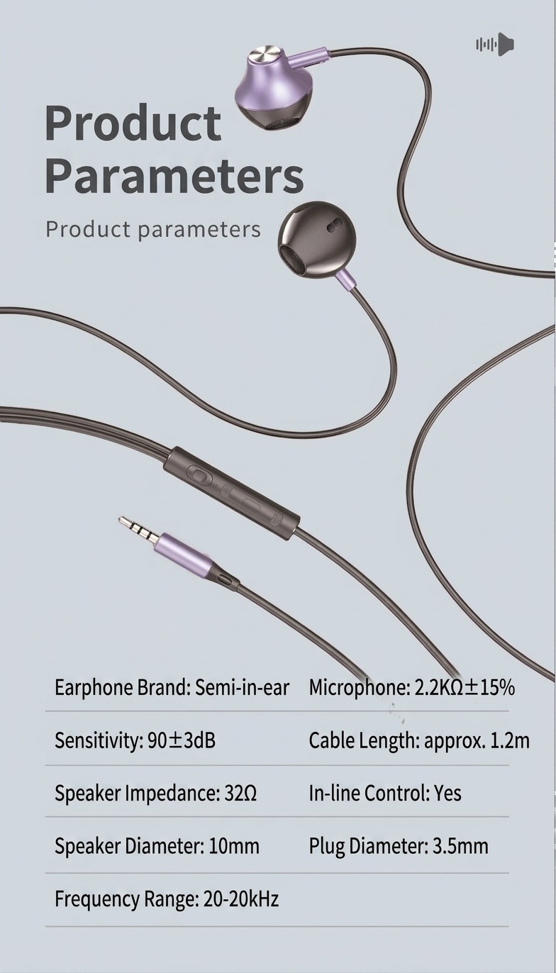 Wired In-Ear Earphones with In-Line Mic & Volume Control, Dual Sound Isolation, 3.5mm / USB-C