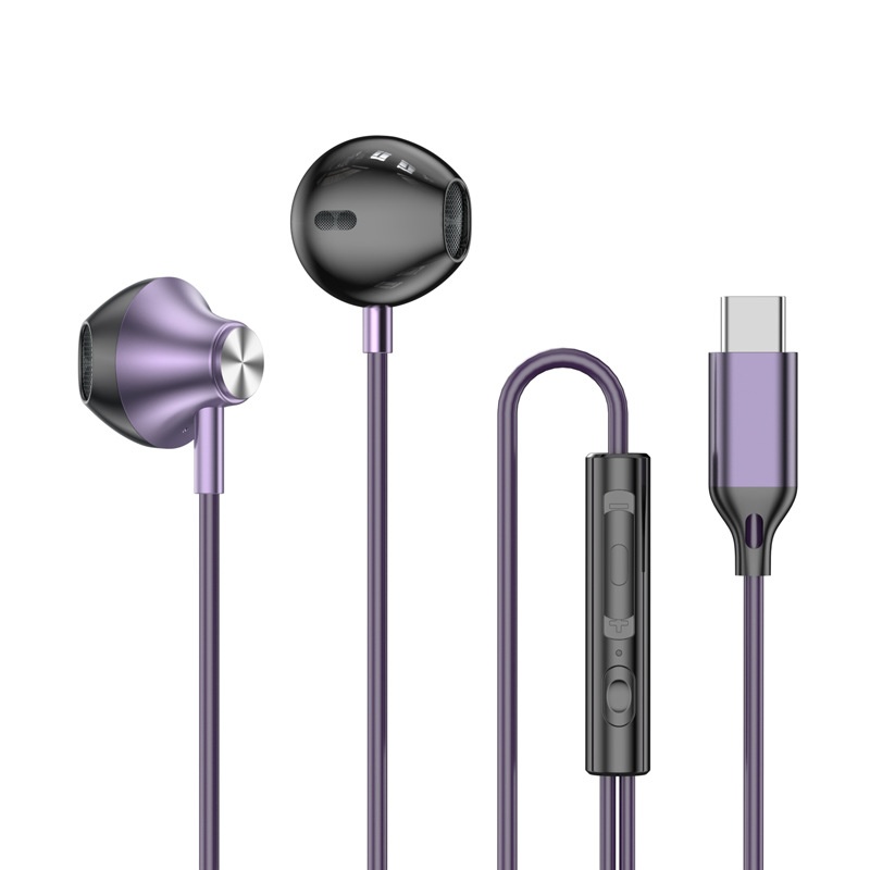 Wired In-Ear Earphones with In-Line Mic & Volume Control, Dual Sound Isolation, 3.5mm / USB-C