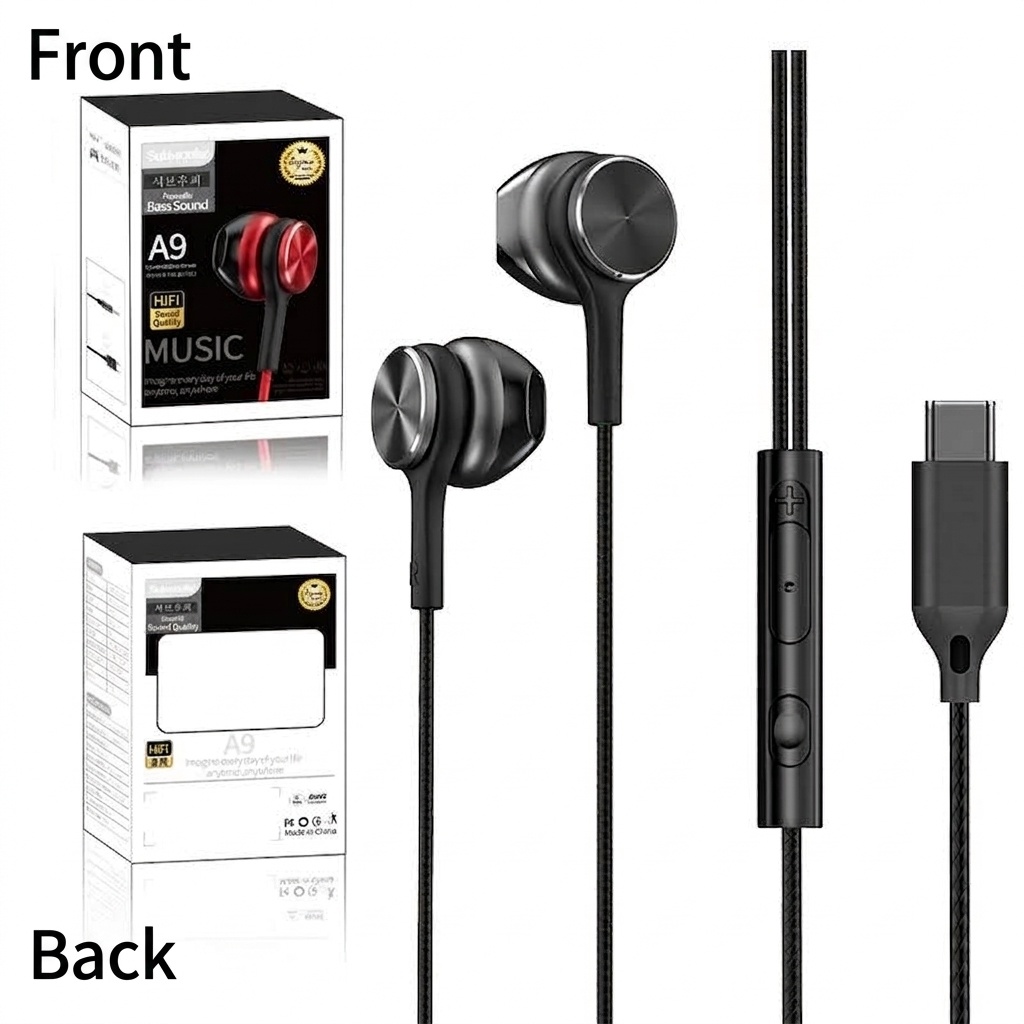 HiFi Wired In-Ear Earbuds with In-Line Mic, Digital Noise Reduction, 10mm Drivers, 3.5mm / USB-C