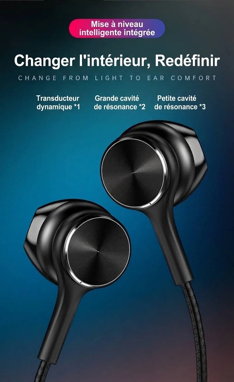 HiFi Wired In-Ear Earbuds with In-Line Mic, Digital Noise Reduction, 10mm Drivers, 3.5mm / USB-C