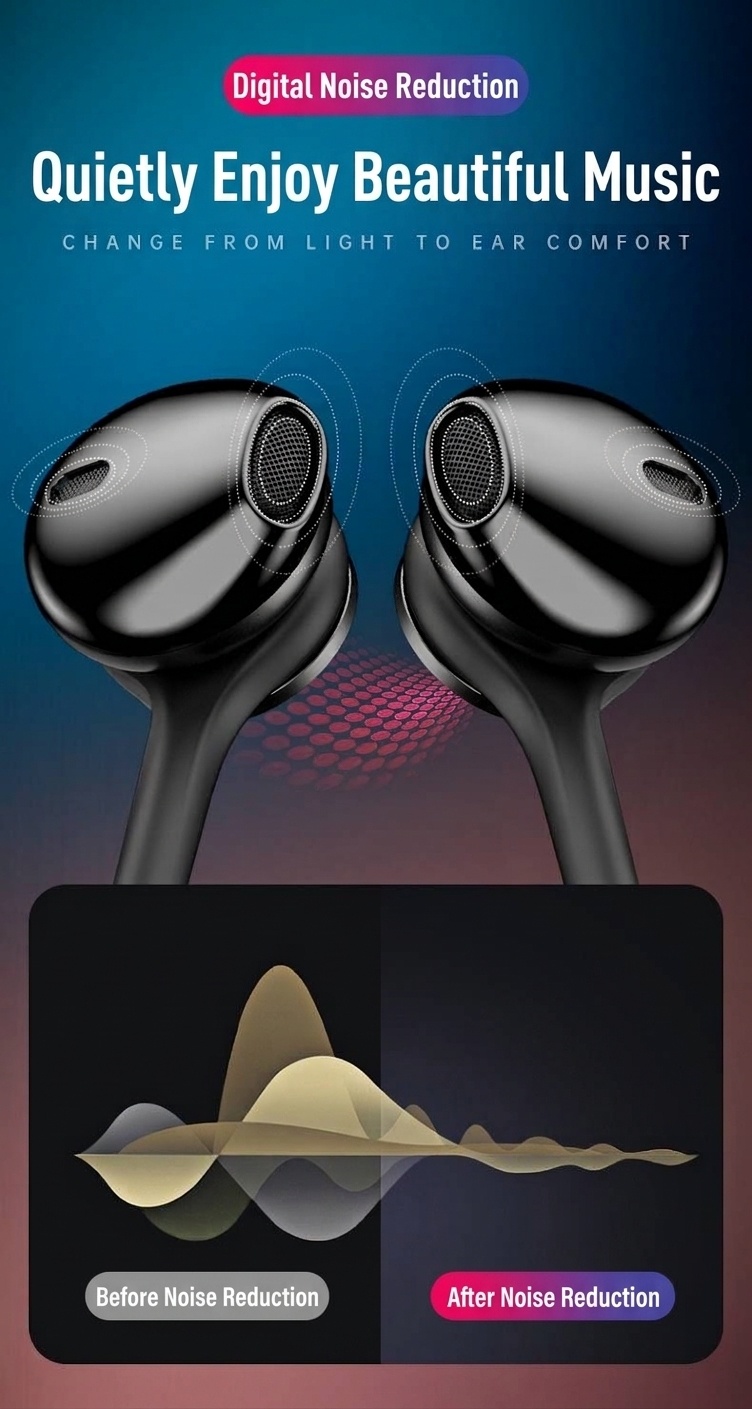 HiFi Wired In-Ear Earbuds with In-Line Mic, Digital Noise Reduction, 10mm Drivers, 3.5mm / USB-C